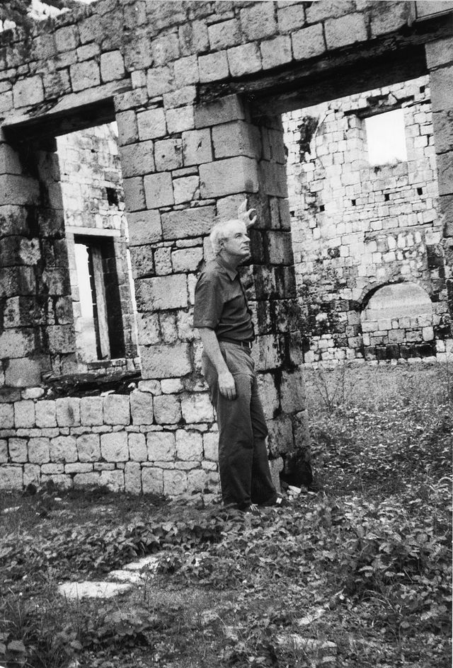 Adam Hochschild at the ruins of a 1797 slave hospital, Jamaica