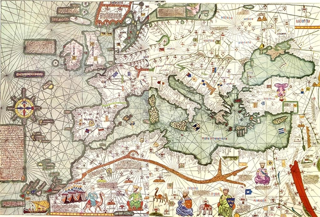1375 Catalan Map of the Mediterranean
