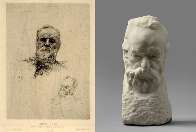 Rodin Sketch and Bust of Victor Hugo