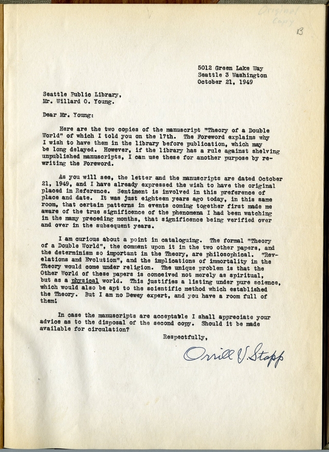 Orrill Stapp’s letter