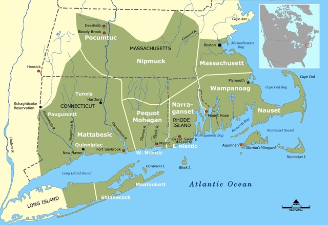 map of puritan settlements