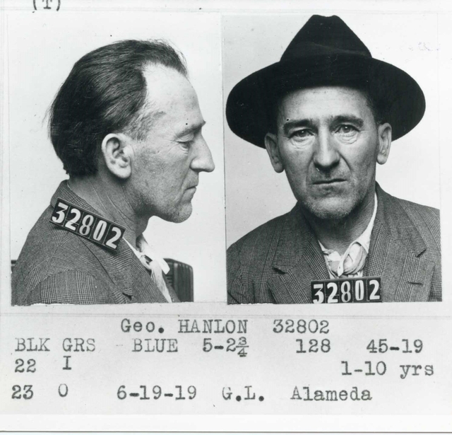 1919 San Quentin Mugshot of Hiram BeBee